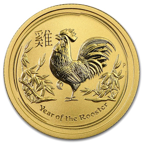 2017 Australia 1 oz Gold Lunar Rooster BU (Series II) 2017 Australia 1 oz Gold Lunar Rooster BU (Series II)